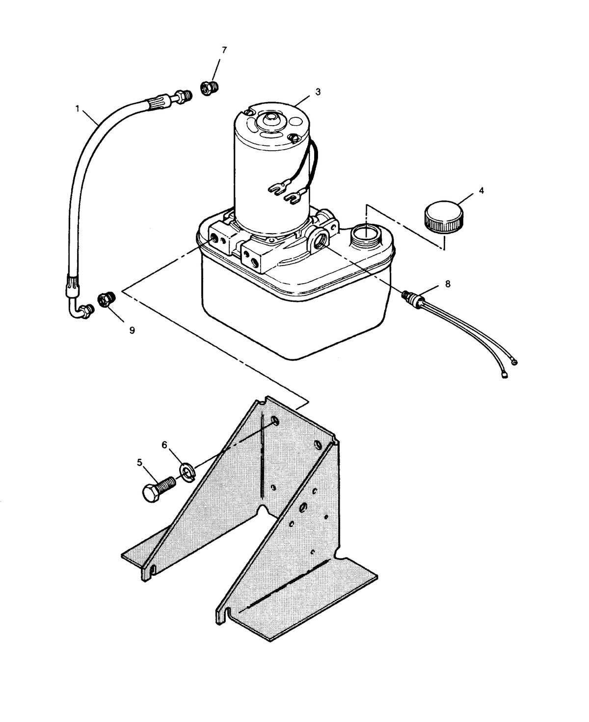 FORCE FORCE 1991 90 H.P. "D" MODEL L-DRIVE TRIM PUMP AND LINES