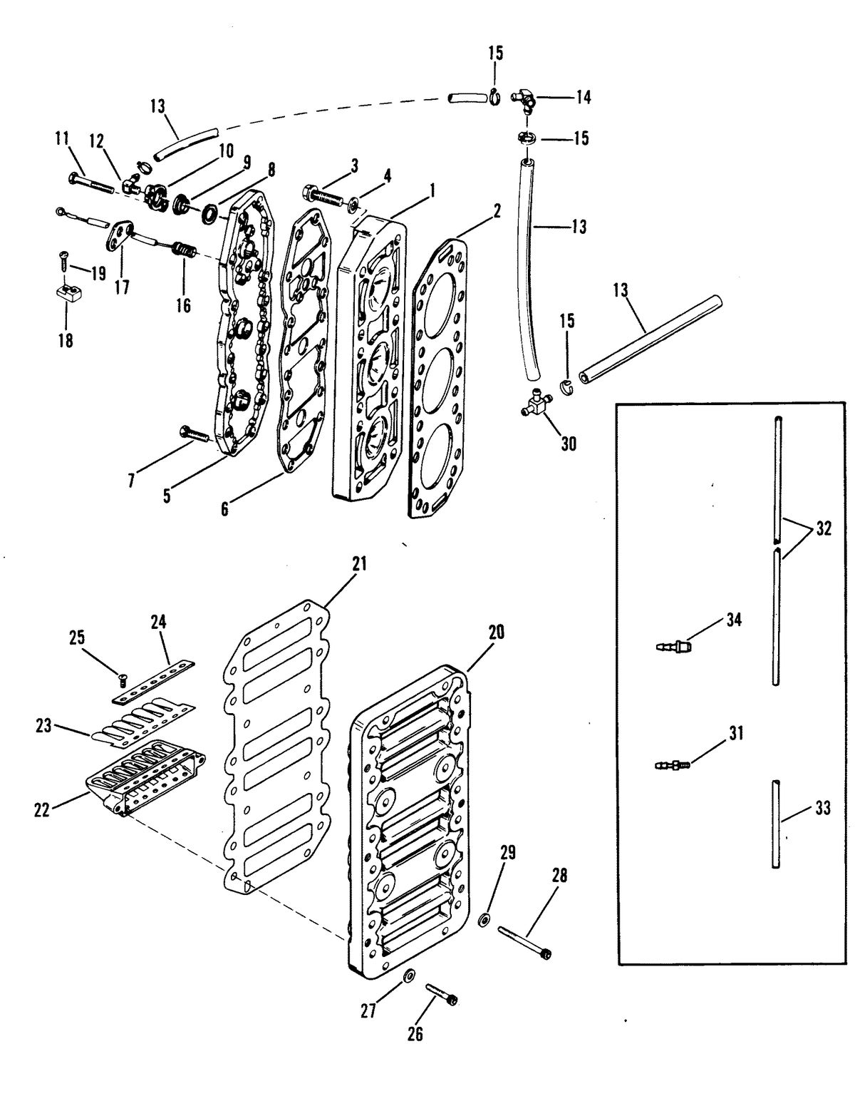 RACE OUTBOARD 2.4L (EFI) BASS/OFFSHORE REED BLOCK AND CYLINDER HEAD