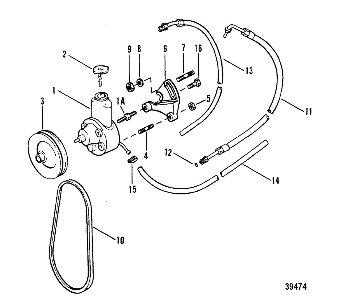 MERCRUISER 165 HP - 3.7L/170 HP/180 HP-3.7 L/LX/190 HP POWER STEERING COMPONENTS