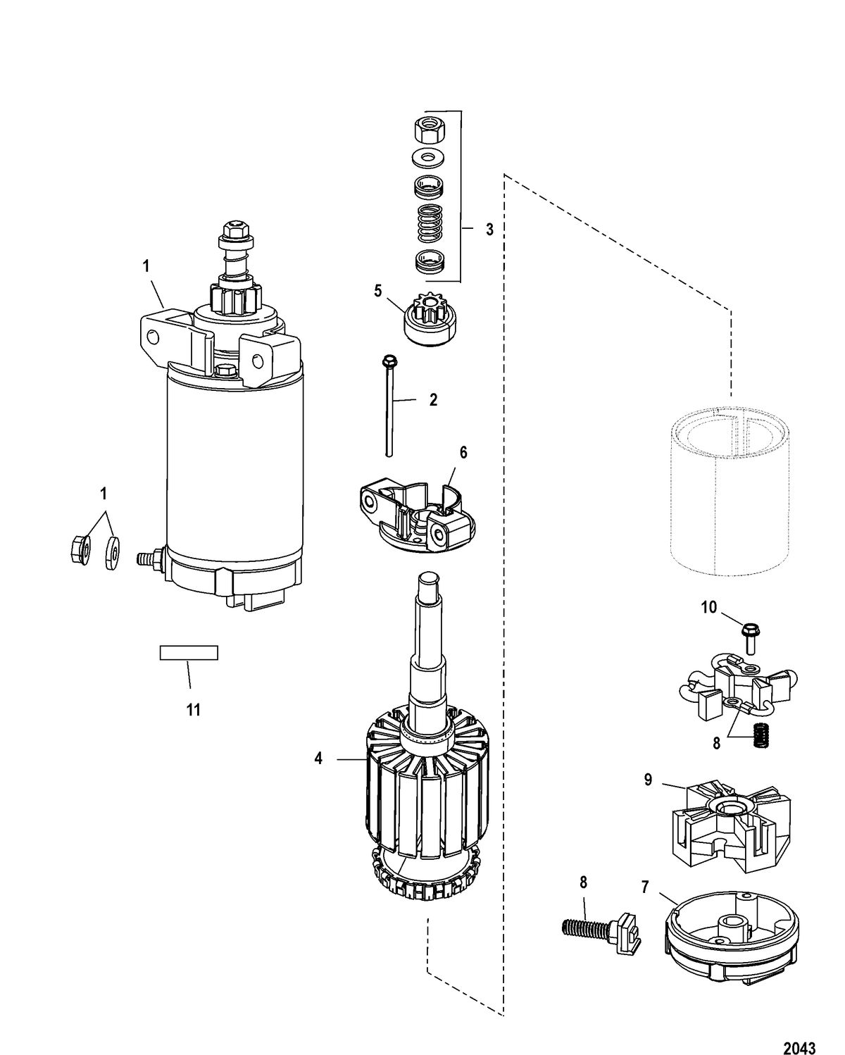 MERCURY/MARINER 25 (4-STROKE) Starter Motor