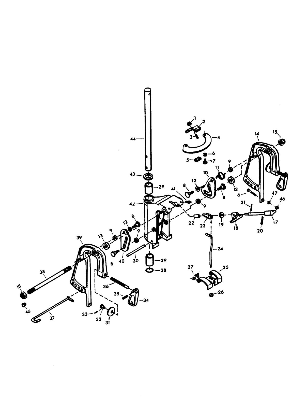 CHRYSLER 25 H.P. SWIVEL BRACKET GROUP