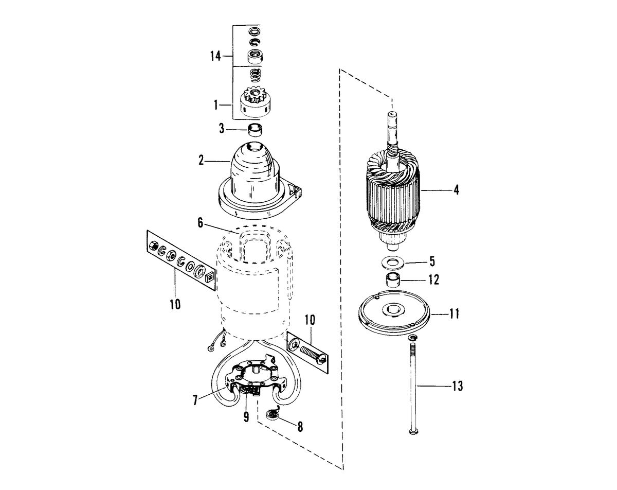 RACE OUTBOARD MERC 3.4L EFI STARTER MOTOR ASSEMBLY (PRESTOLITE)