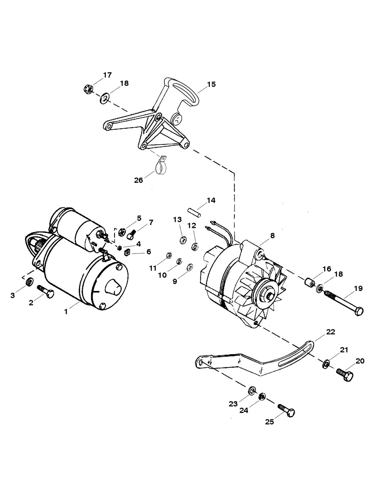 MERCRUISER 800 SC ENGINE STARTER AND ALTERNATOR