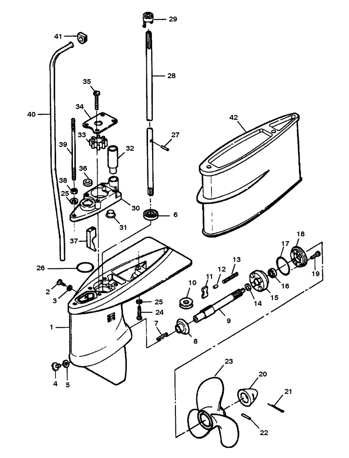 SEARS 5 H.P (OUTBOARD MOTOR) GEAR HOUSING