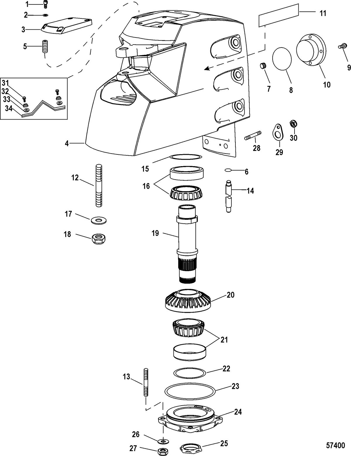 RACE STERNDRIVE M8 DRIVE AND M SERIES TRANSOM Upper Housing Assembly