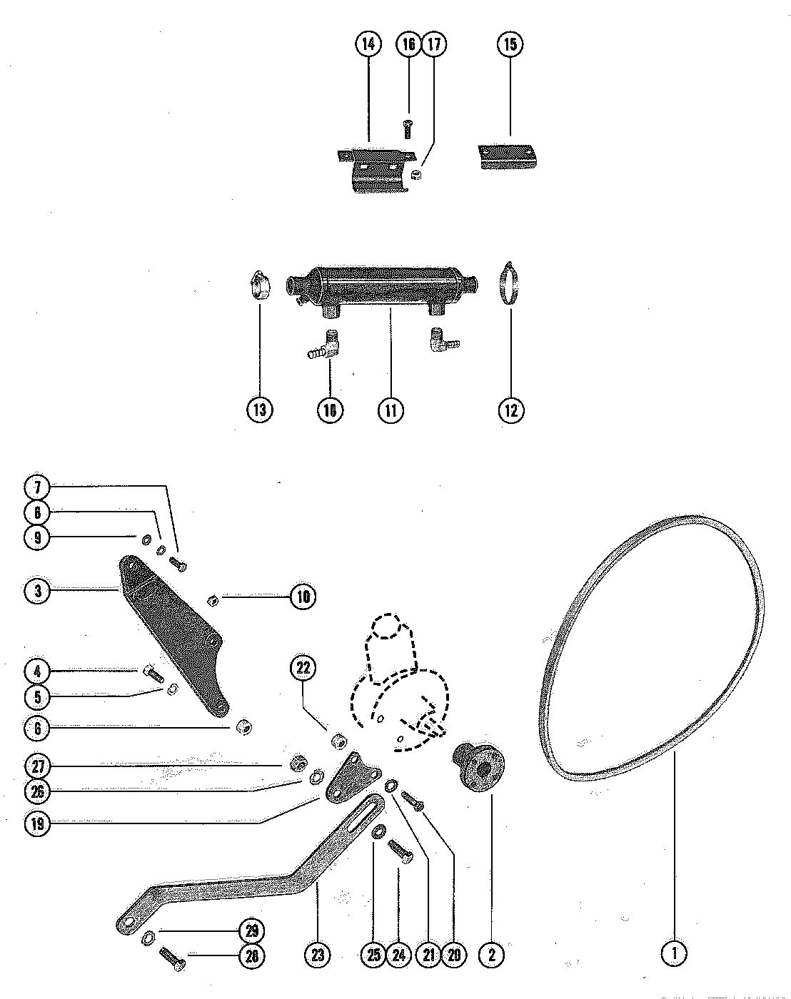 MERCRUISER 250 ENGINE POWER STEERING COMPONENTS
