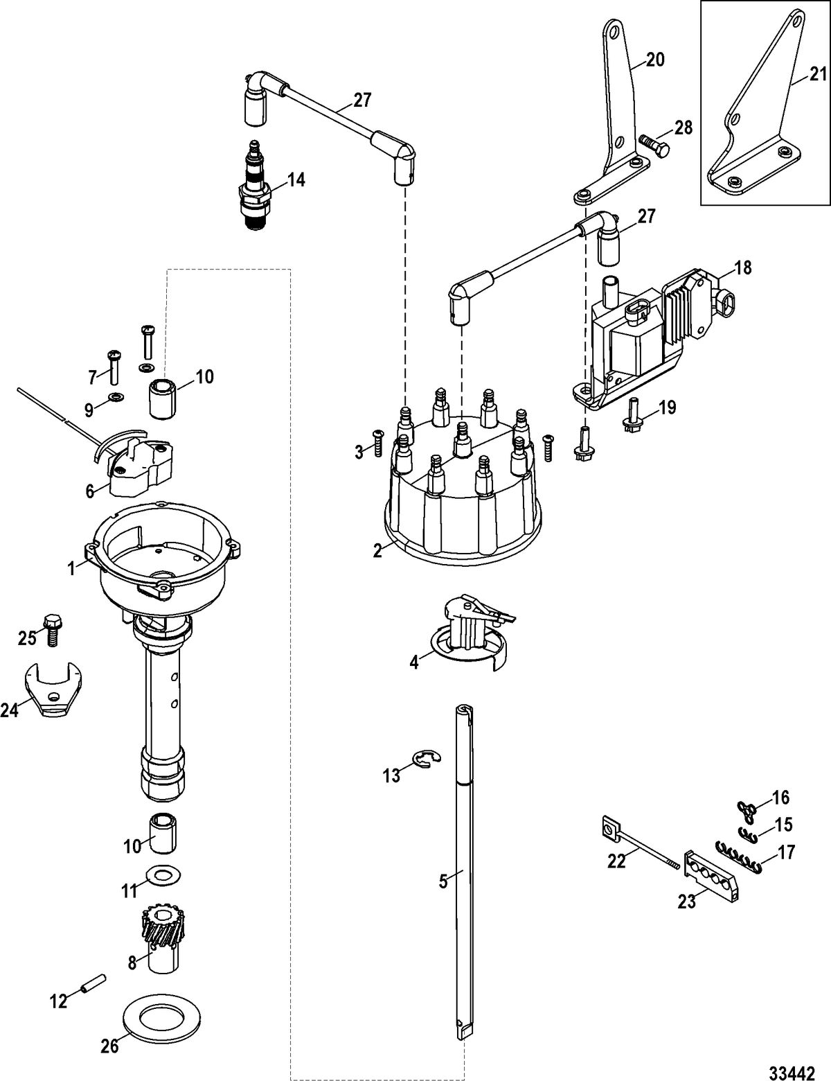 MERCRUISER SCORPION 350 EC / 377 HO EC Distributor And Ignition Components