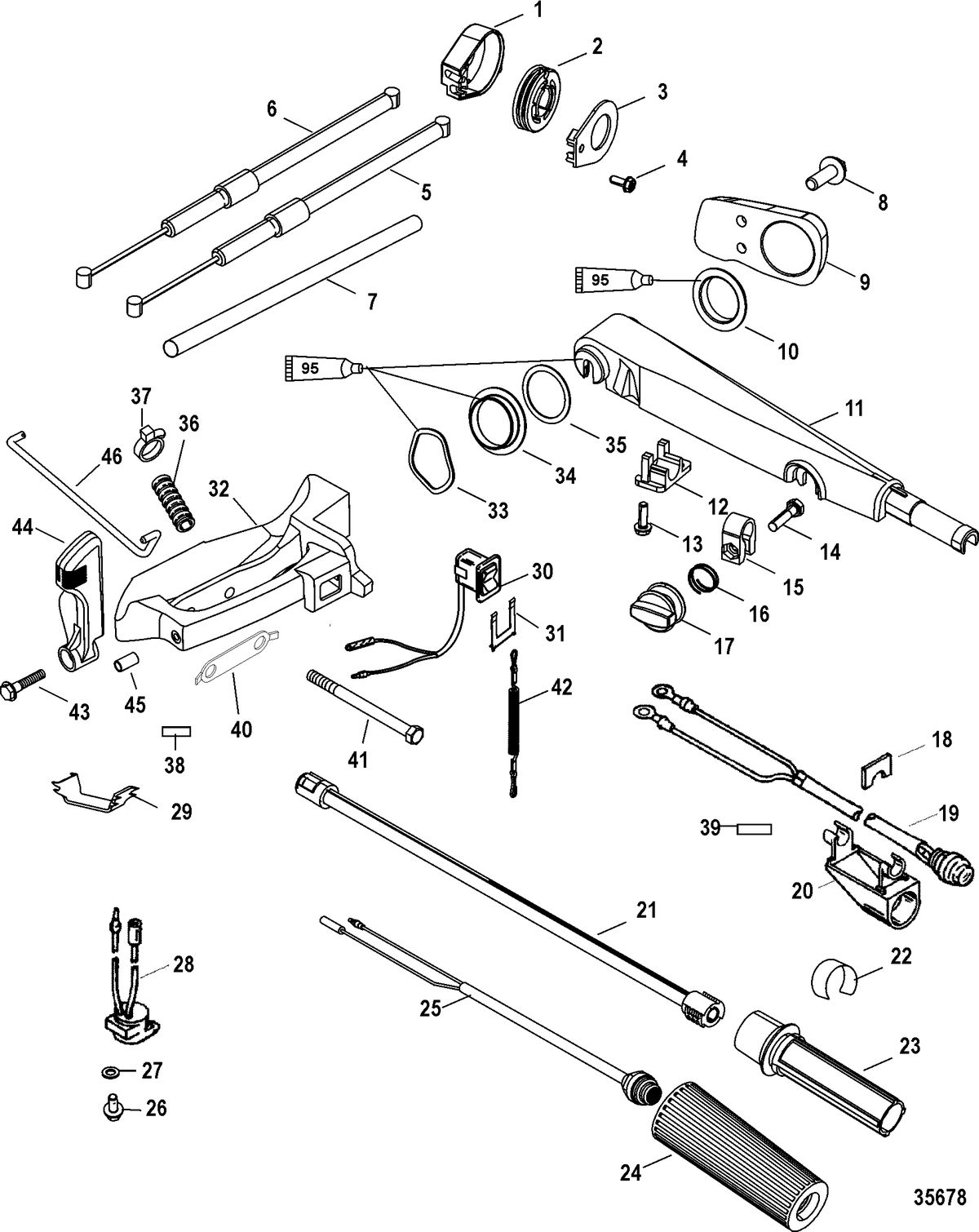 MERCURY 25 (4- STROKE) Tiller Handle