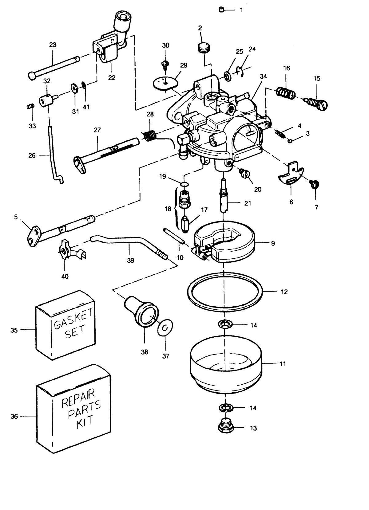SEARS 9.9 H.P. STD. 20" LEG OUTBOARD MOTOR Carburetor