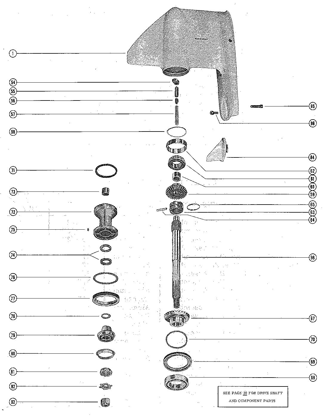 MERCURY MERC 1000E-2 GEAR HOUSING ASSEMBLY, COMPLETE (PAGE 2)