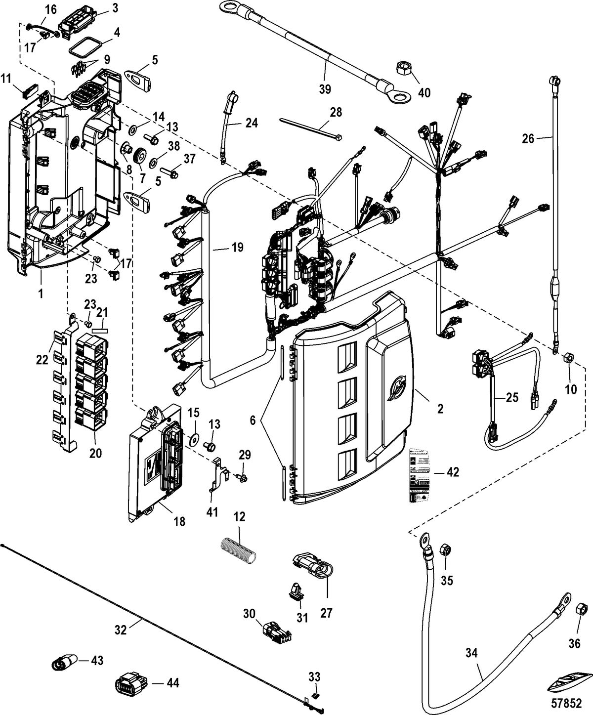 MERCURY/MARINER 200/250/300 PRO VERADO (4-STROKE)(6 CYLINDER) Electrical Box Components