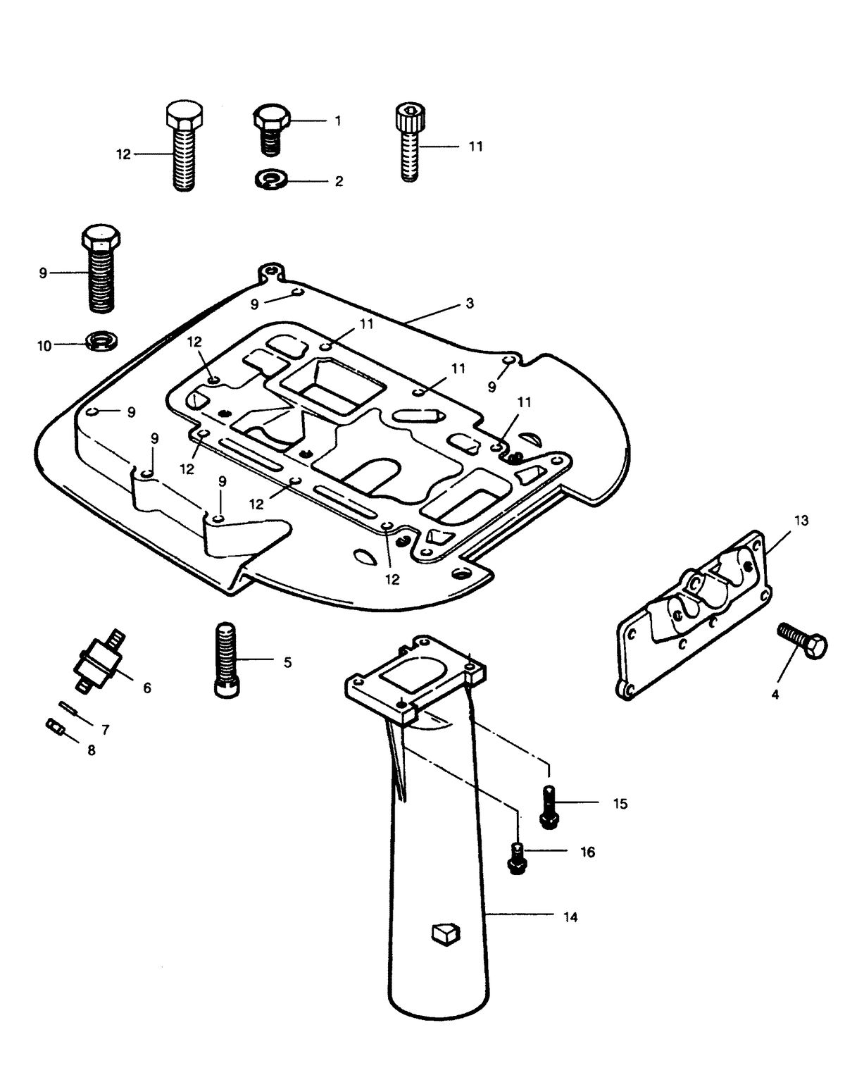 FORCE FORCE 1991 50 H.P. "Z" MODELS SPACER PLATE