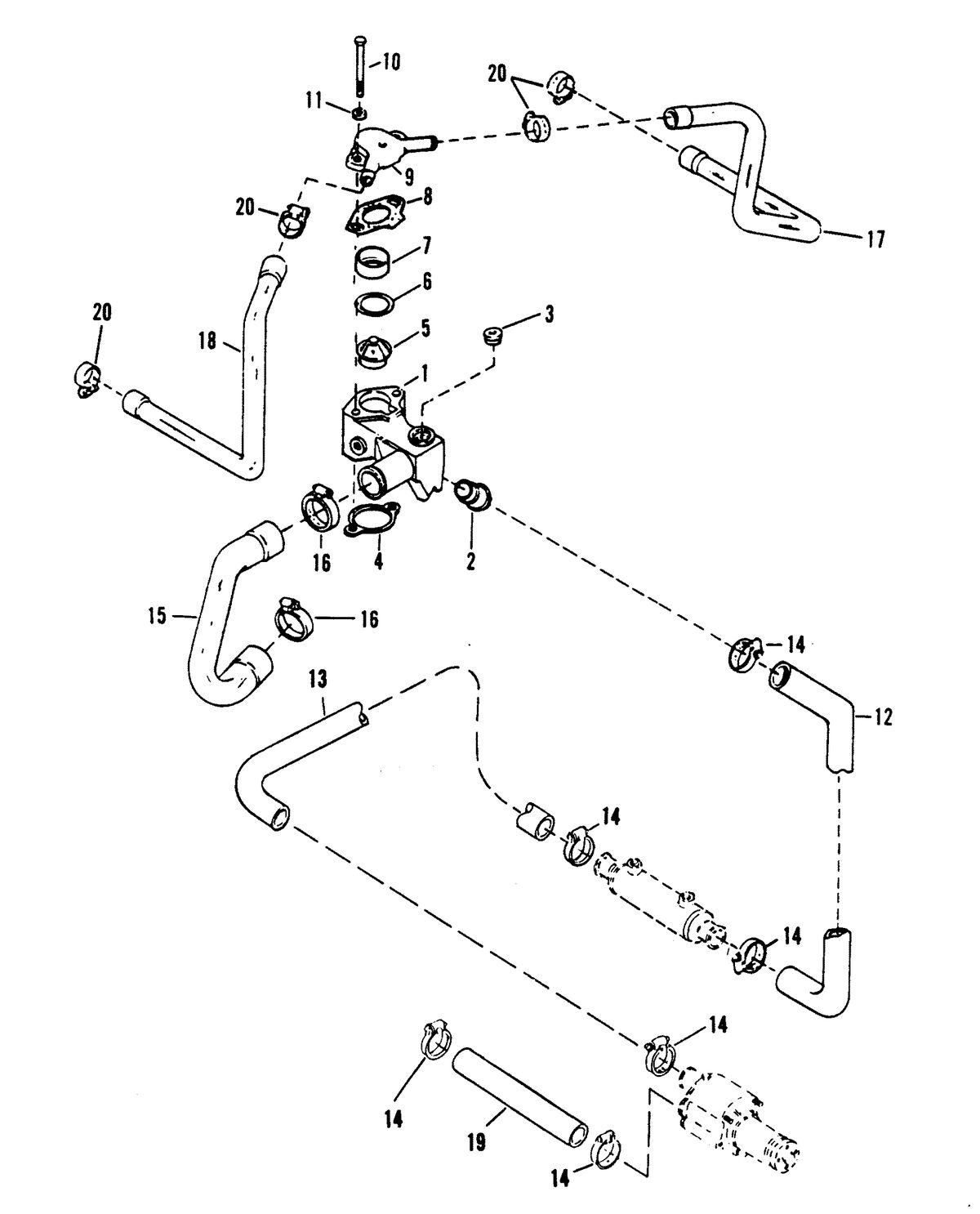 MERCRUISER 320 HP EFI ALPHA 1/BRAVO THERMOSTAT HOUSING (STANDARD COOLING)