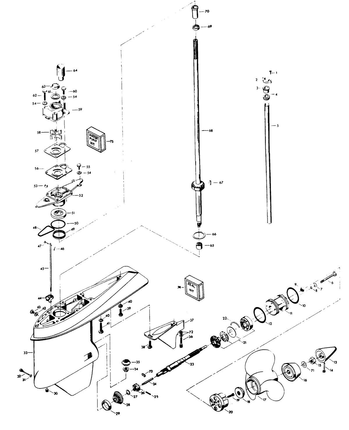 CHRYSLER 140 H.P. GEAR HOUSING