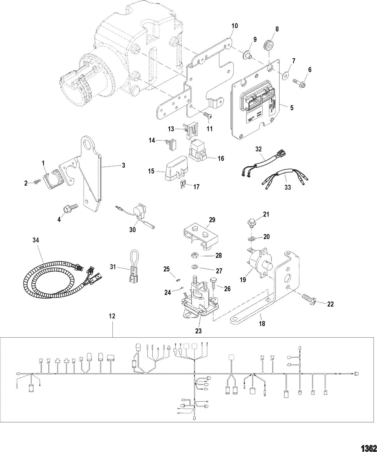 MERCRUISER 350 MAG MPI MX 6.2L MPI INBOARD Electrical Components