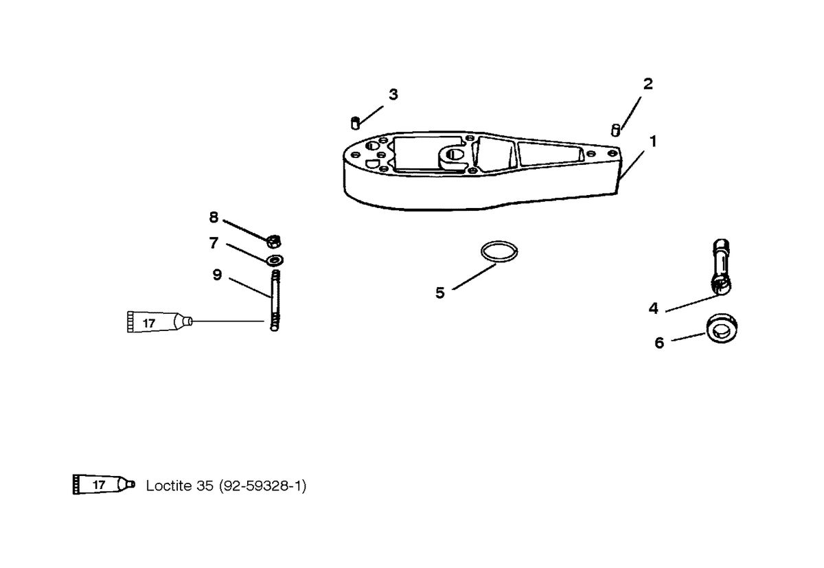 MERCURY/MARINER 50/55/60 JET 45 EXTENSION COMPONENTS