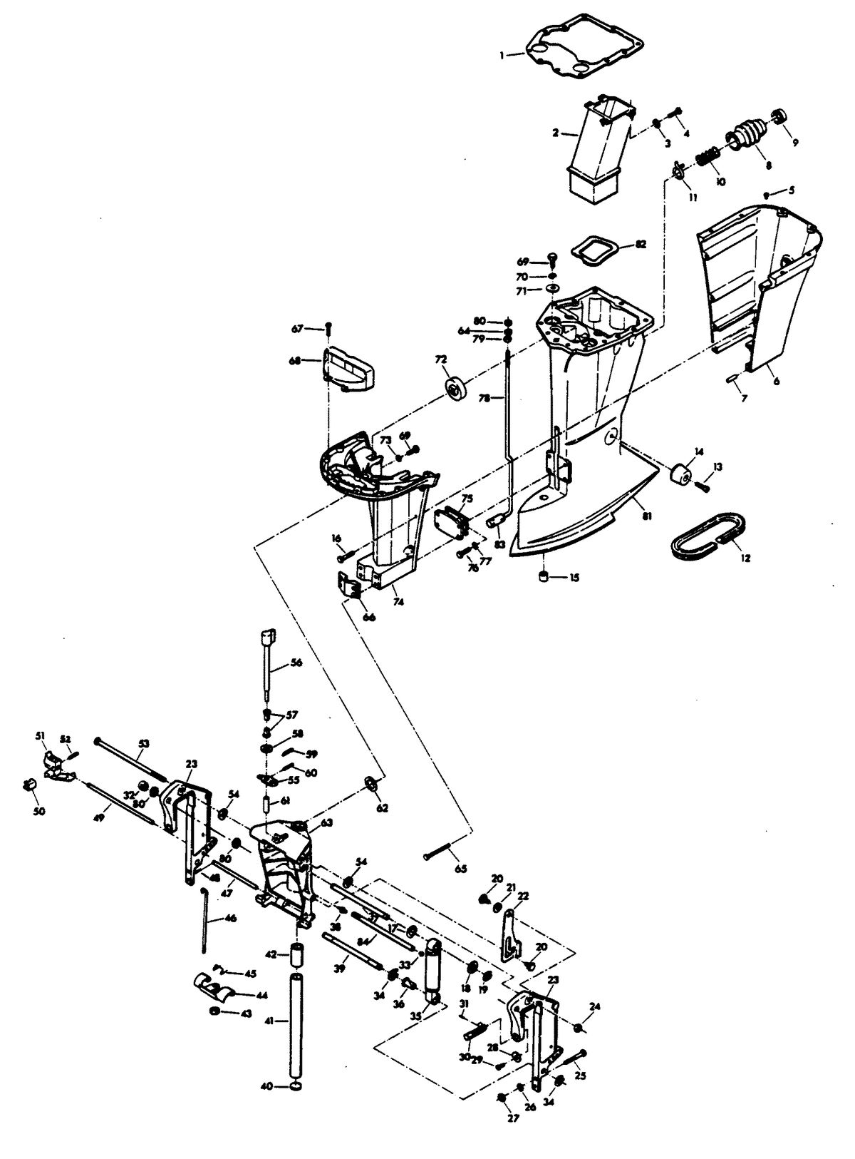 CHRYSLER 105 H.P. 120 H.P. 135 H.P. MOTOR LEG