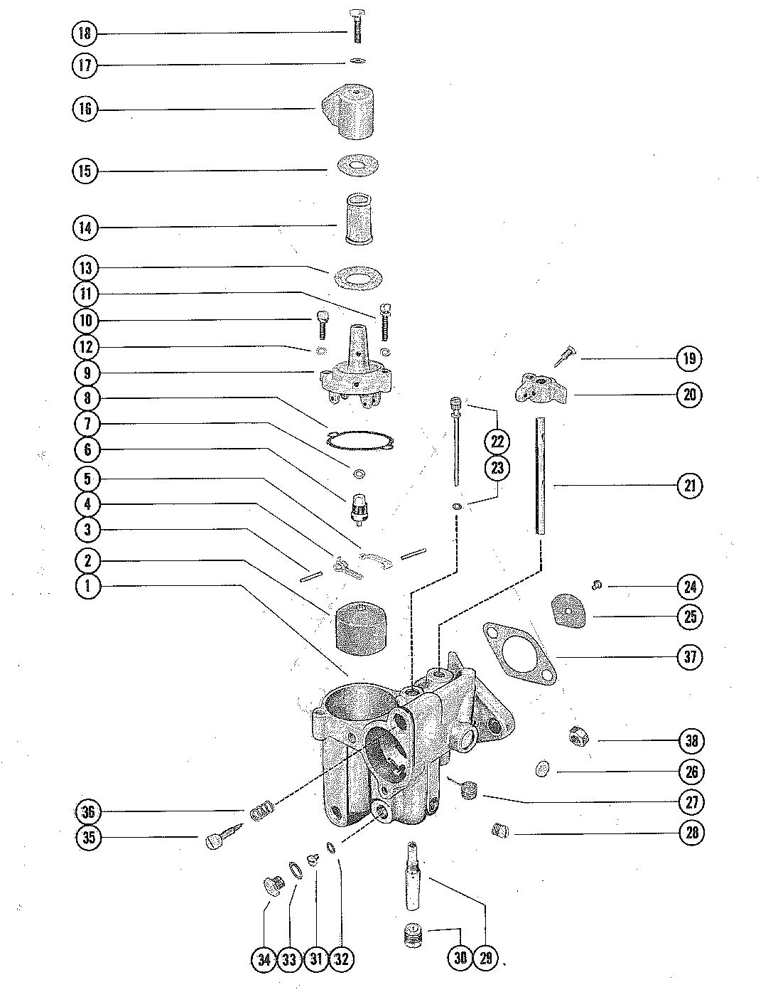 MERCURY MERC 110 CARBURETOR ASSEMBLY