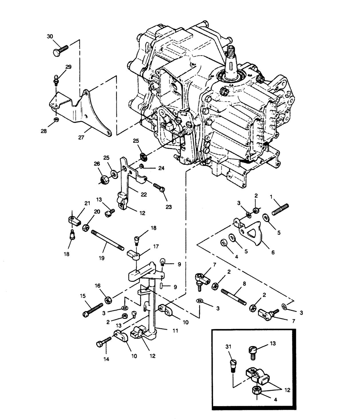 FORCE FORCE 1990 50 H.P. "D" MODELS SHIFT AND THROTTLE LINKAGE