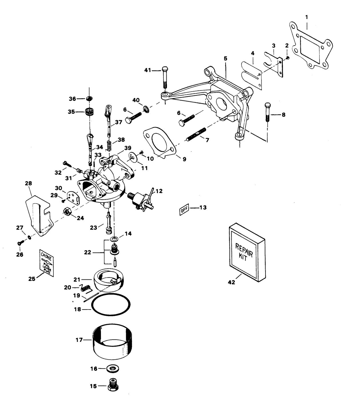 CHRYSLER 3.5 H.P. CARBURETOR & REED PLATE