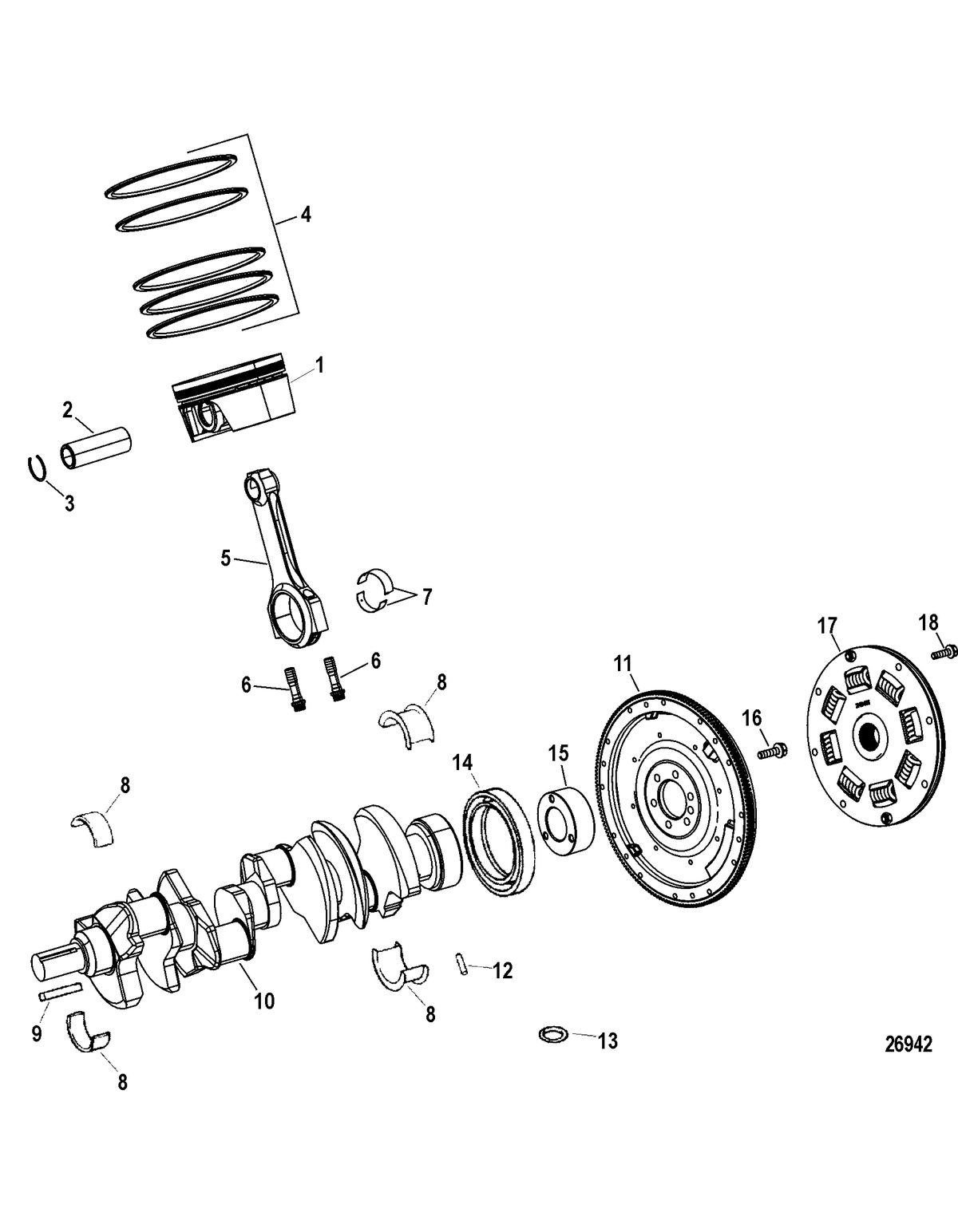 RACE STERNDRIVE 700 SCI Engine Components(Crankshaft / Piston / Connecting Rods)