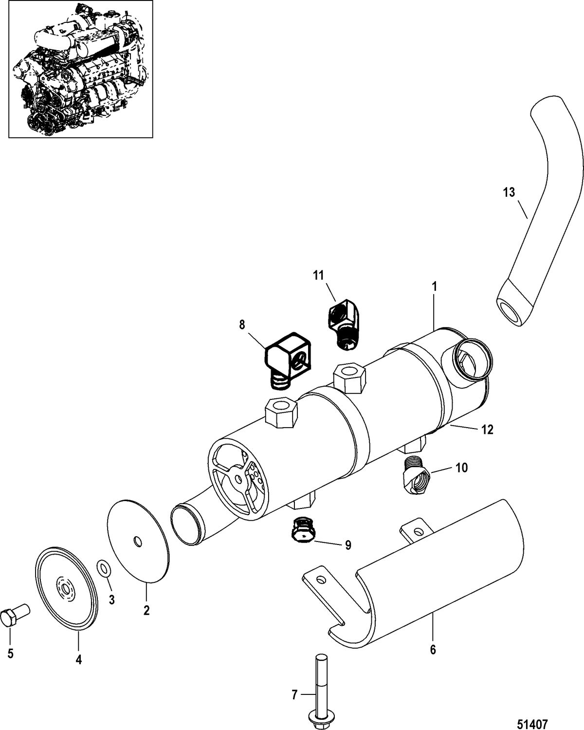 RACE STERNDRIVE RACE 1350 QC4V Power Steering Cooler Assembly