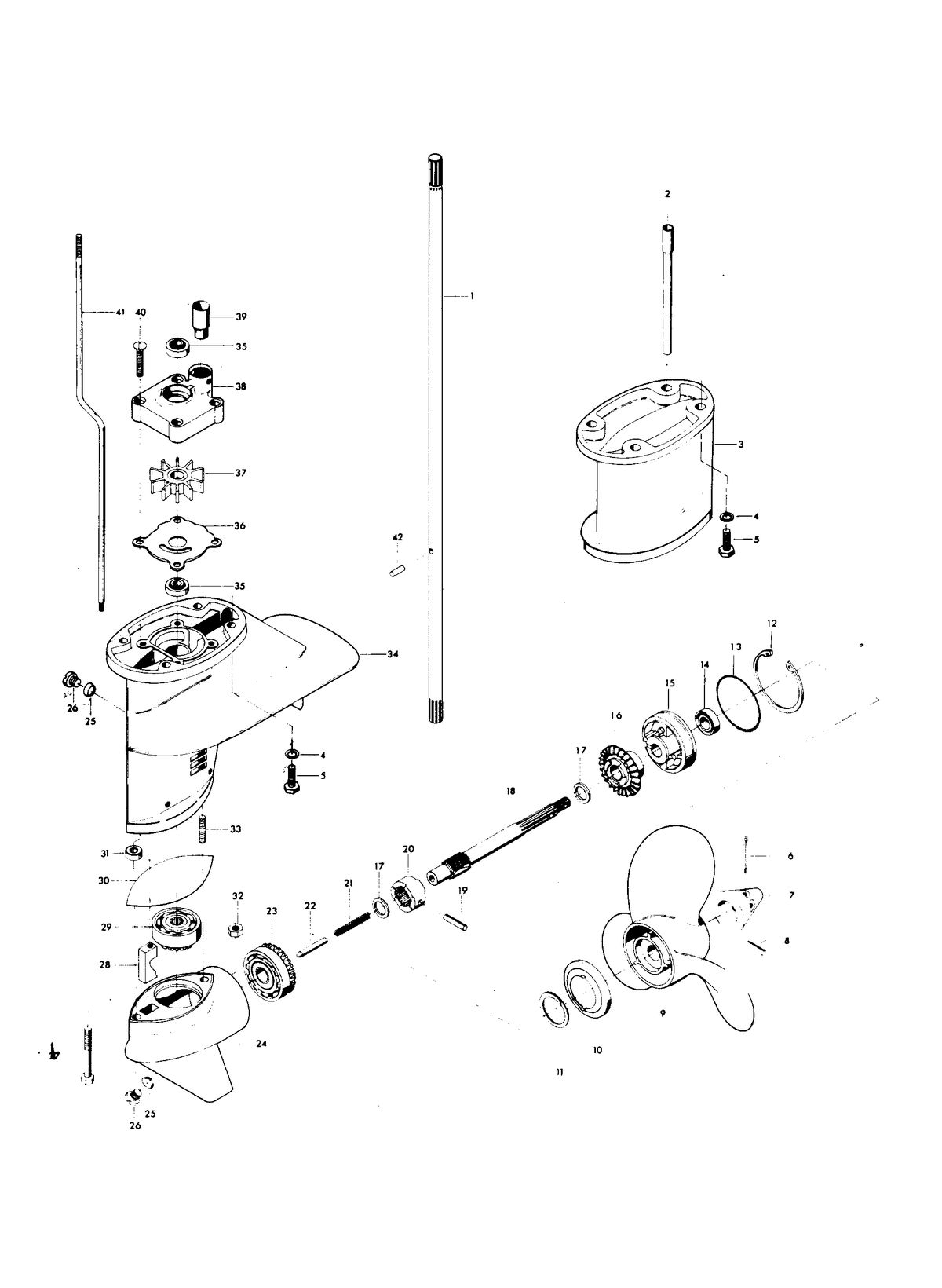 CHRYSLER 25 H.P. GEAR HOUSING