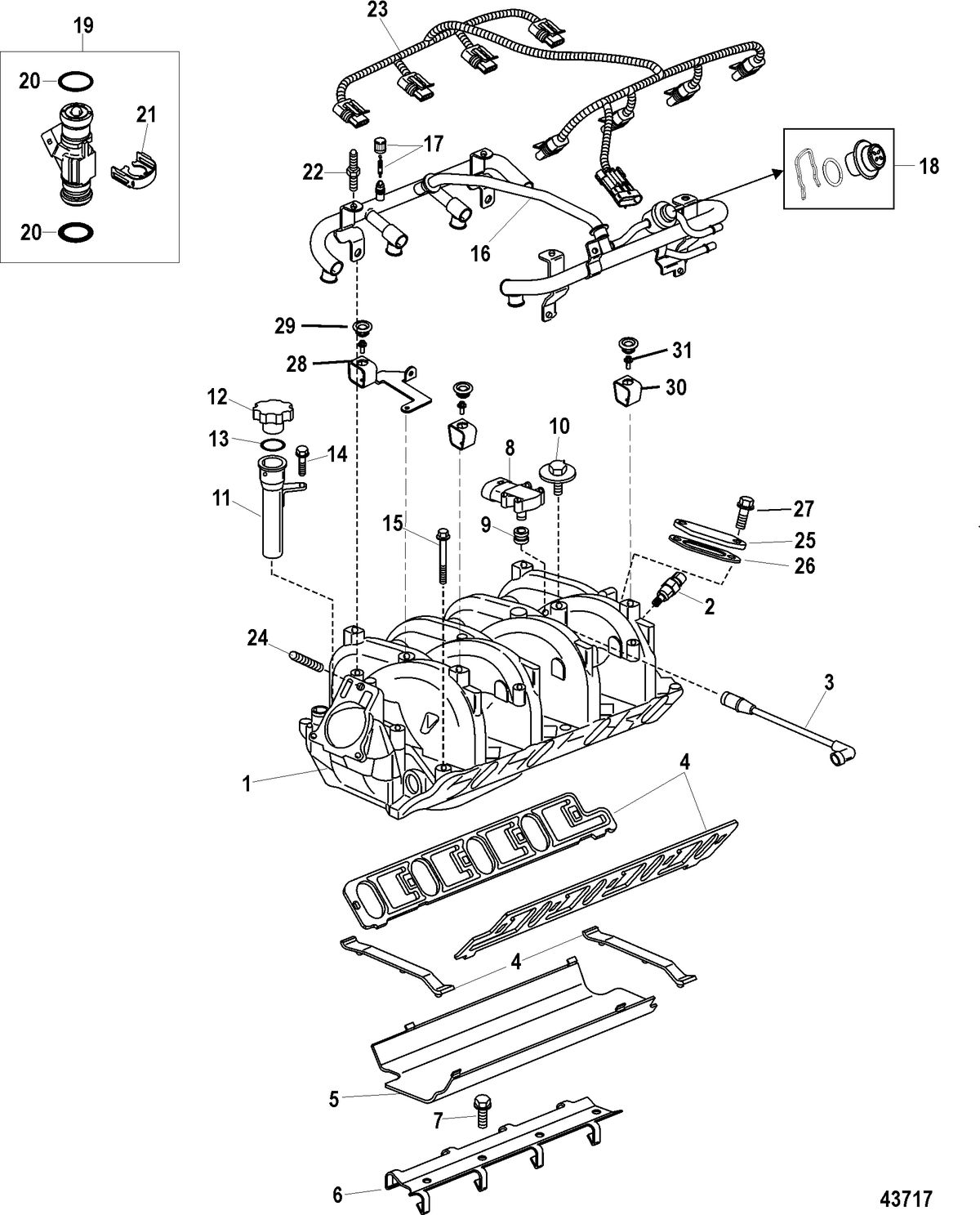 MERCRUISER 496 MAG STERNDRIVE Intake Manifold