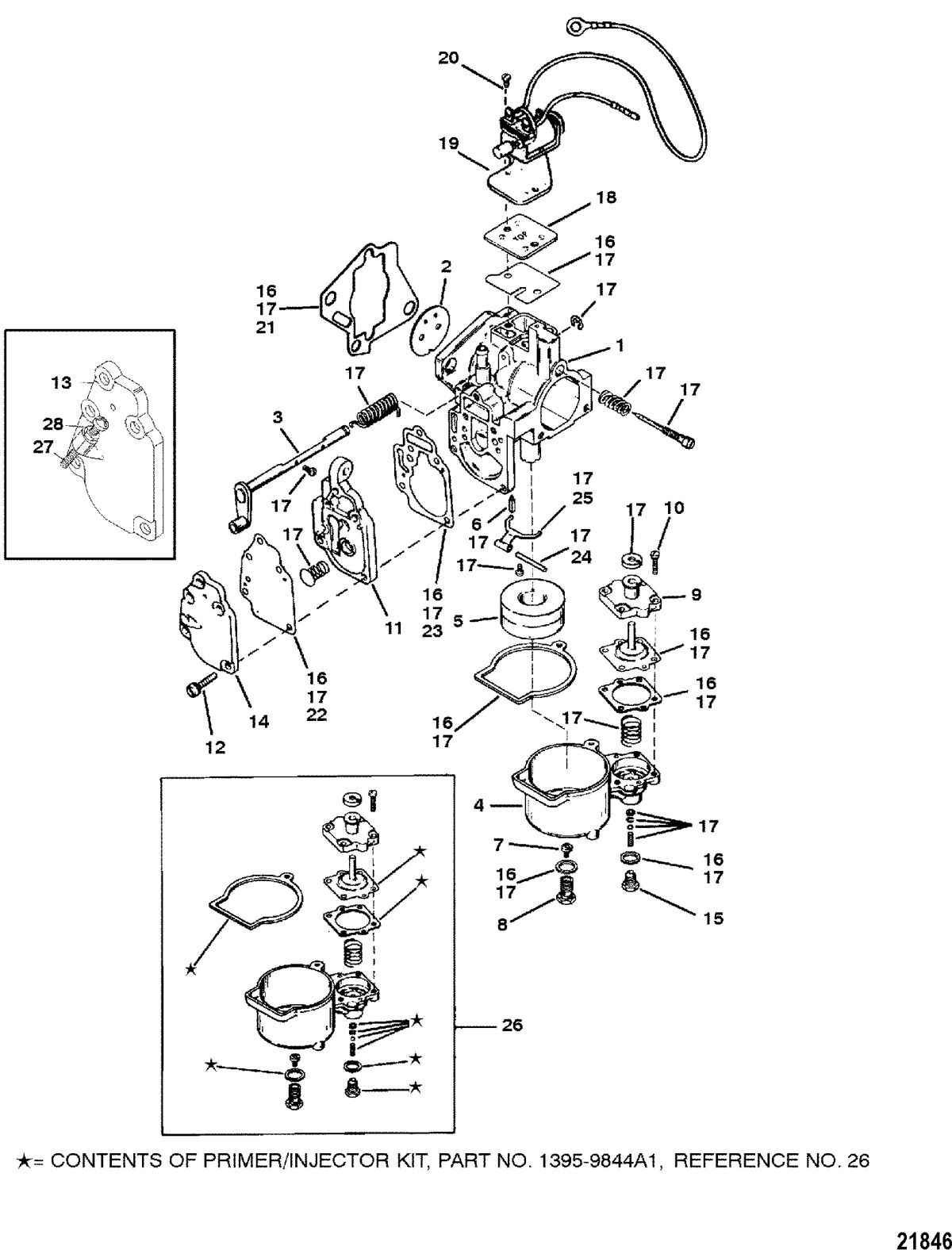 MERCURY/MARINER 20/25/JET 20/SUPER 15/15XD/25 SEAPRO/MARATHON 2 CYLINDER Carburetor(20/25/JET 20)