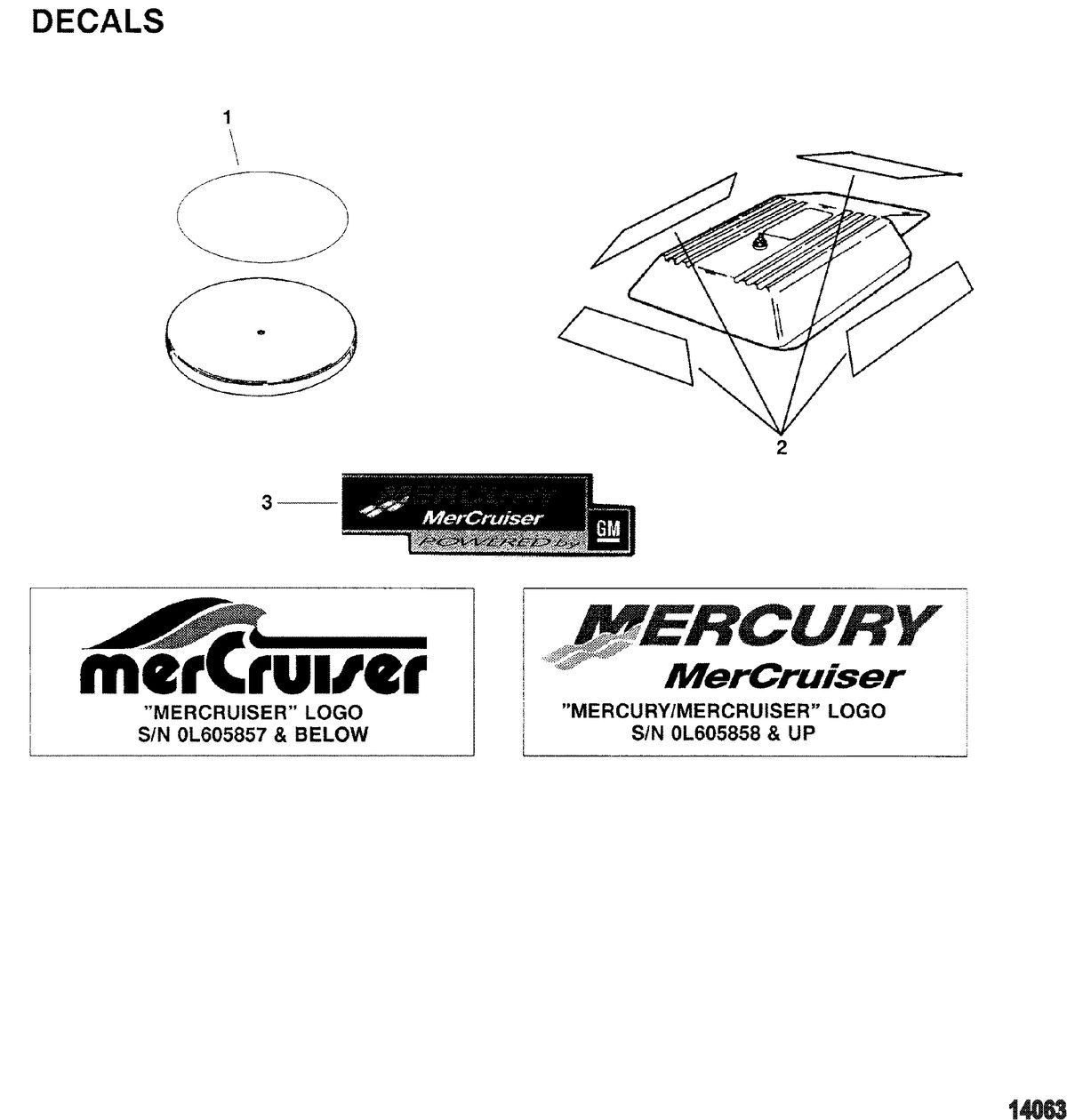 MERCRUISER 4.3L ALPHA/BRAVO (262 CID - GEN +) Decals
