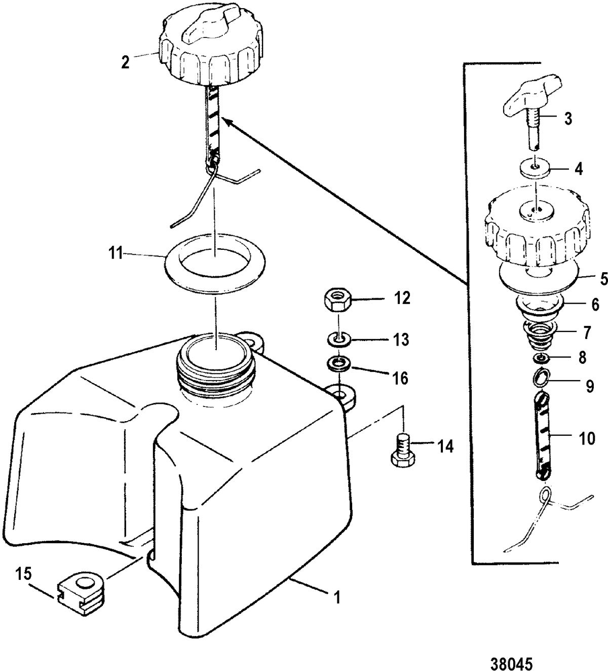MARINER 2 HP FUEL TANK