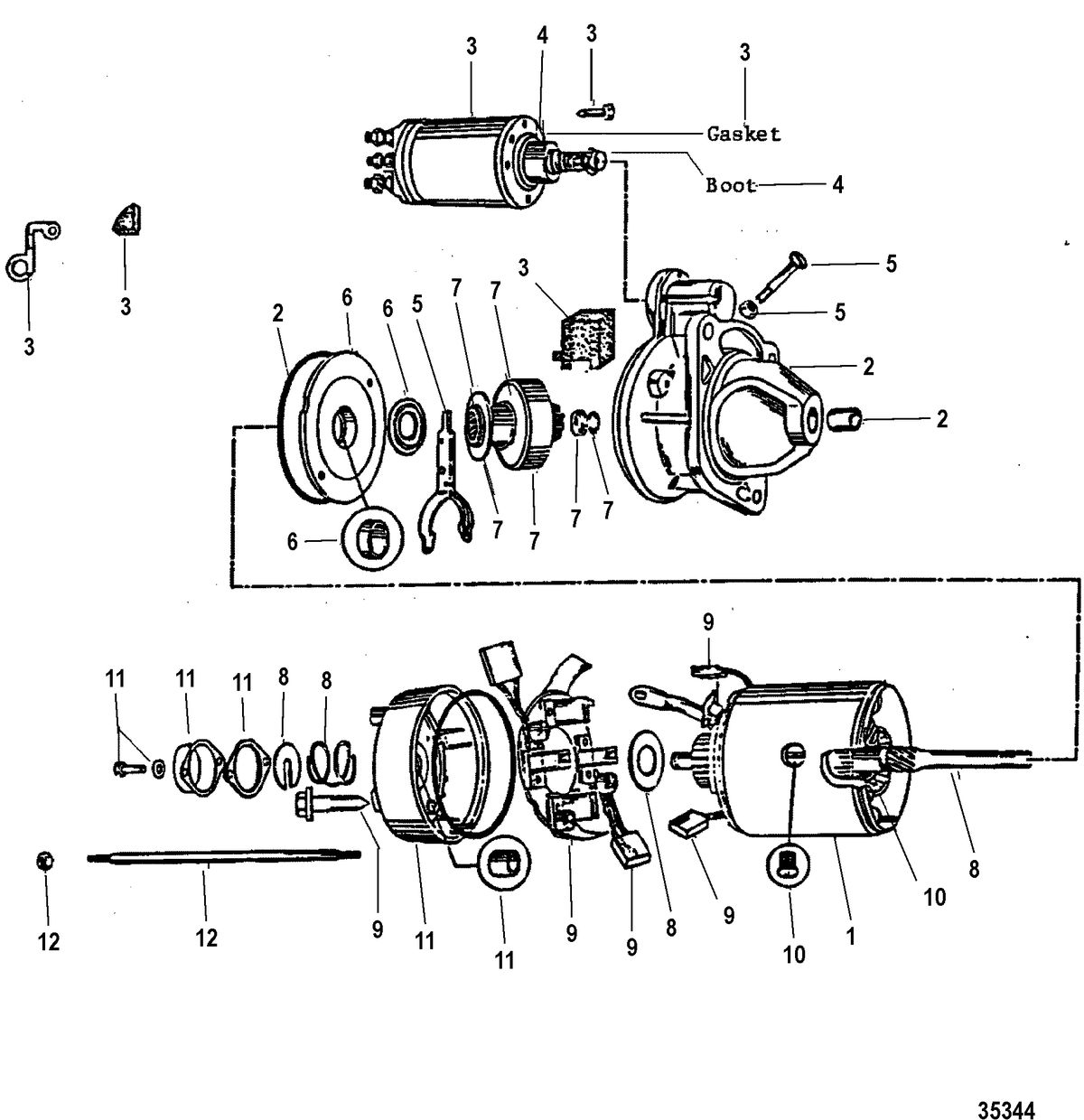 MERCRUISER 7.4L/8.2L MPI (MIE) GEN VI STARTER MOTOR