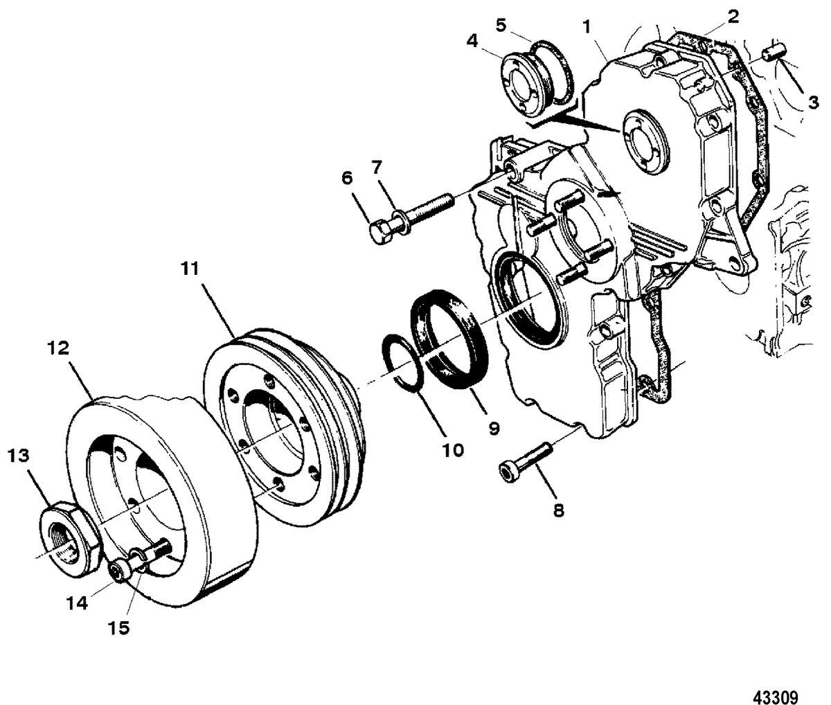 MERCRUISER D4.2L/220 IDI DIESEL Front Cover