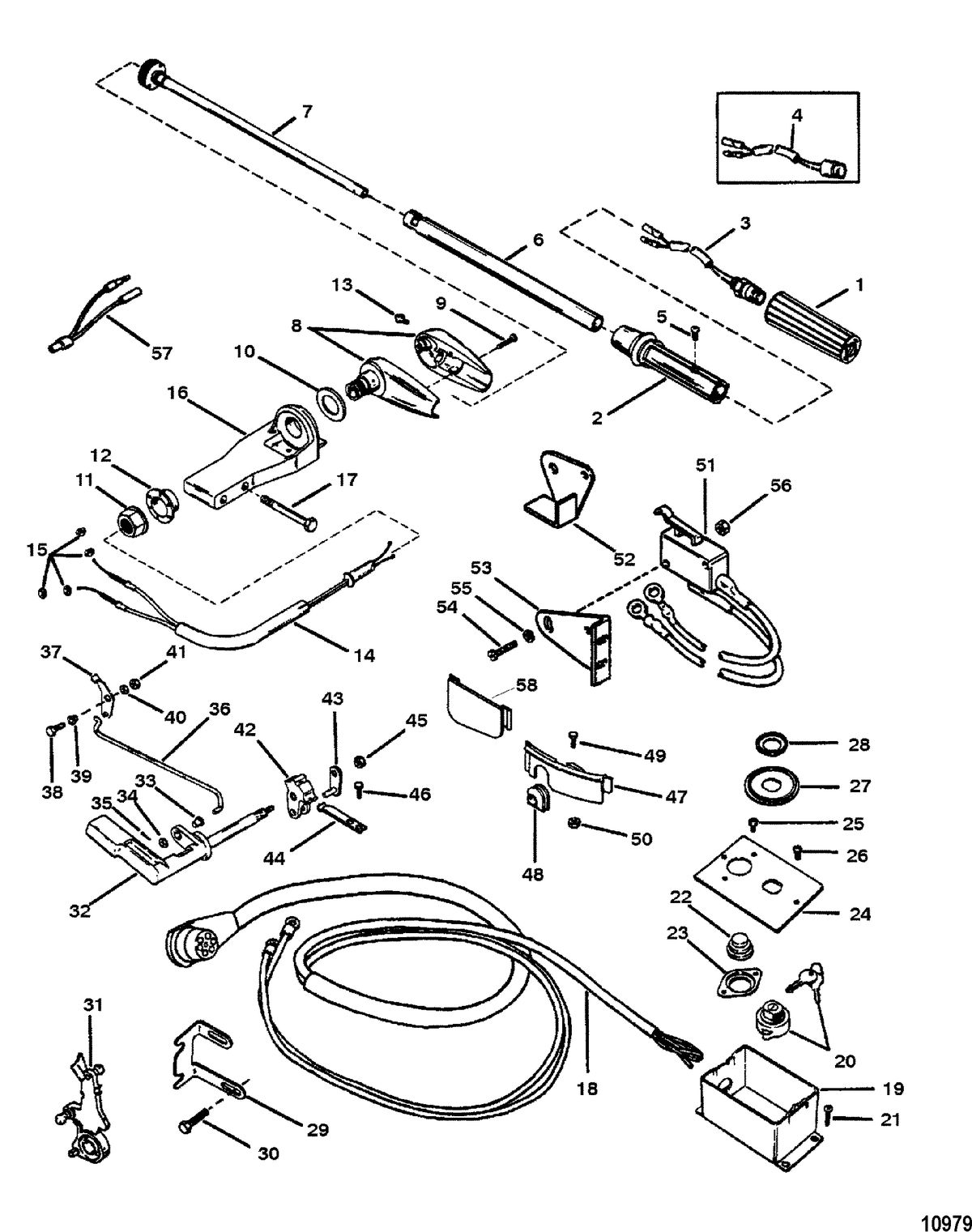 ACCESSORIES STEERING SYSTEMS AND COMPONENTS Tiller Handle Kit(94185A17 and 94185A18)
