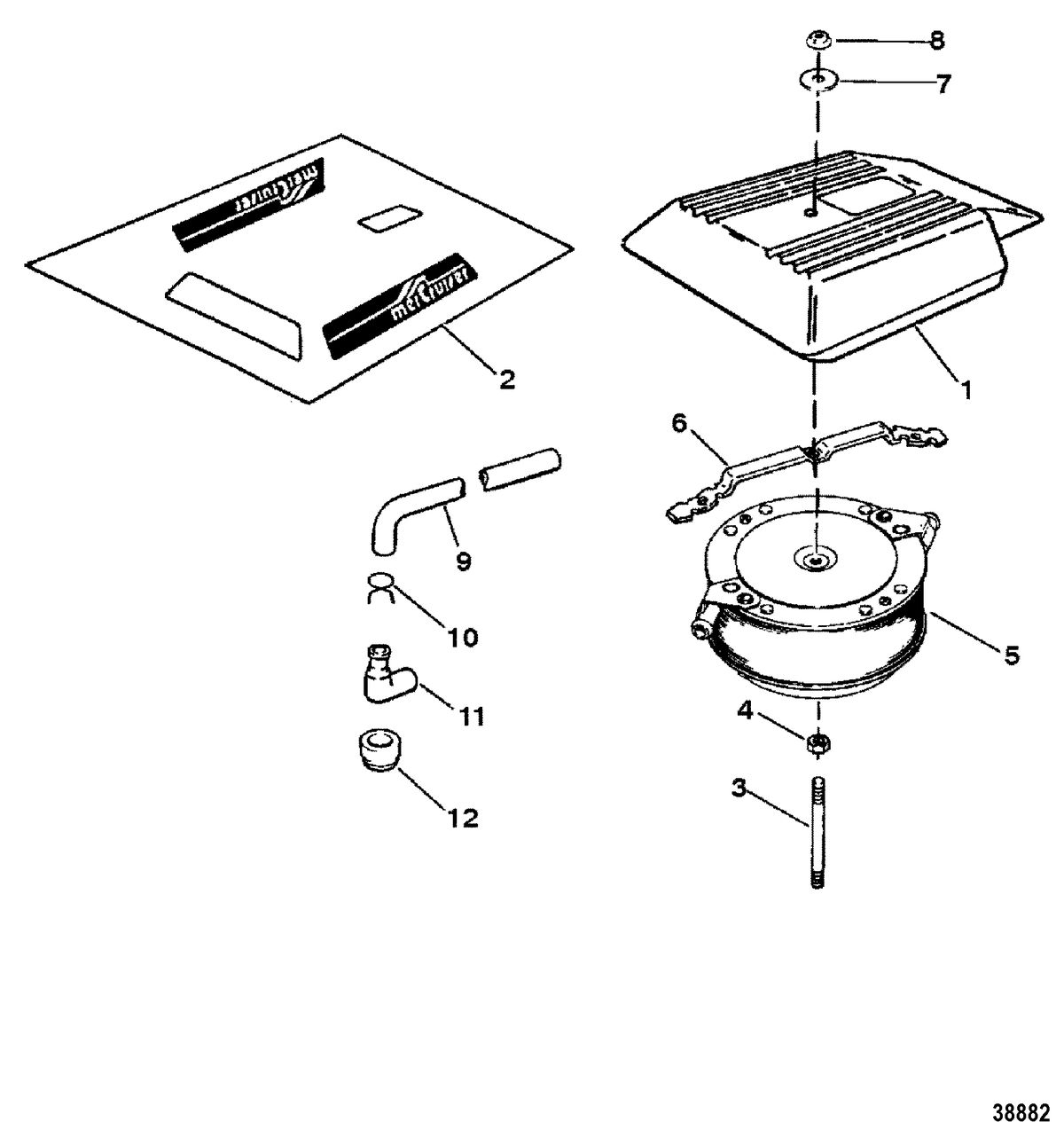 MERCRUISER 7.4L 454 MAG BRAVO GEN V FLAME ARRESTOR