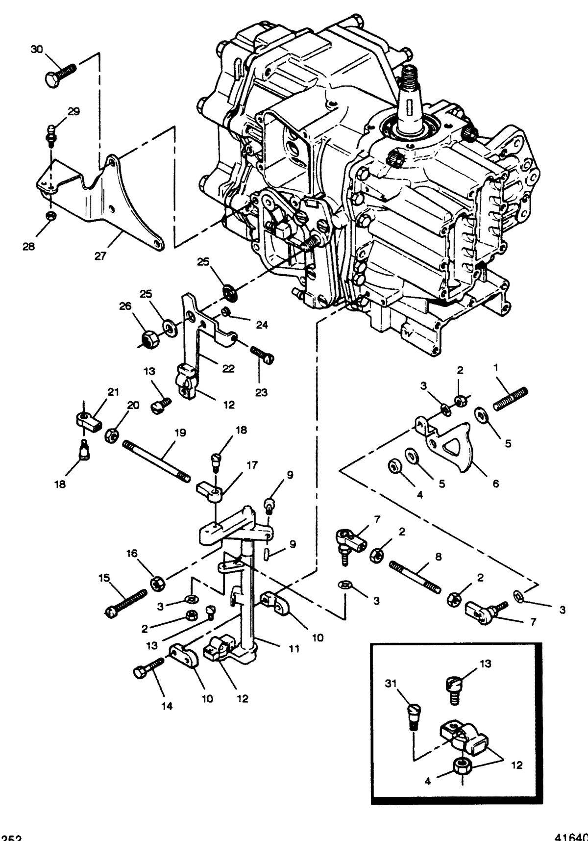 FORCE FORCE 1988 50 H.P. "D" MODELS SHIFT AND THROTTLE LINKAGE