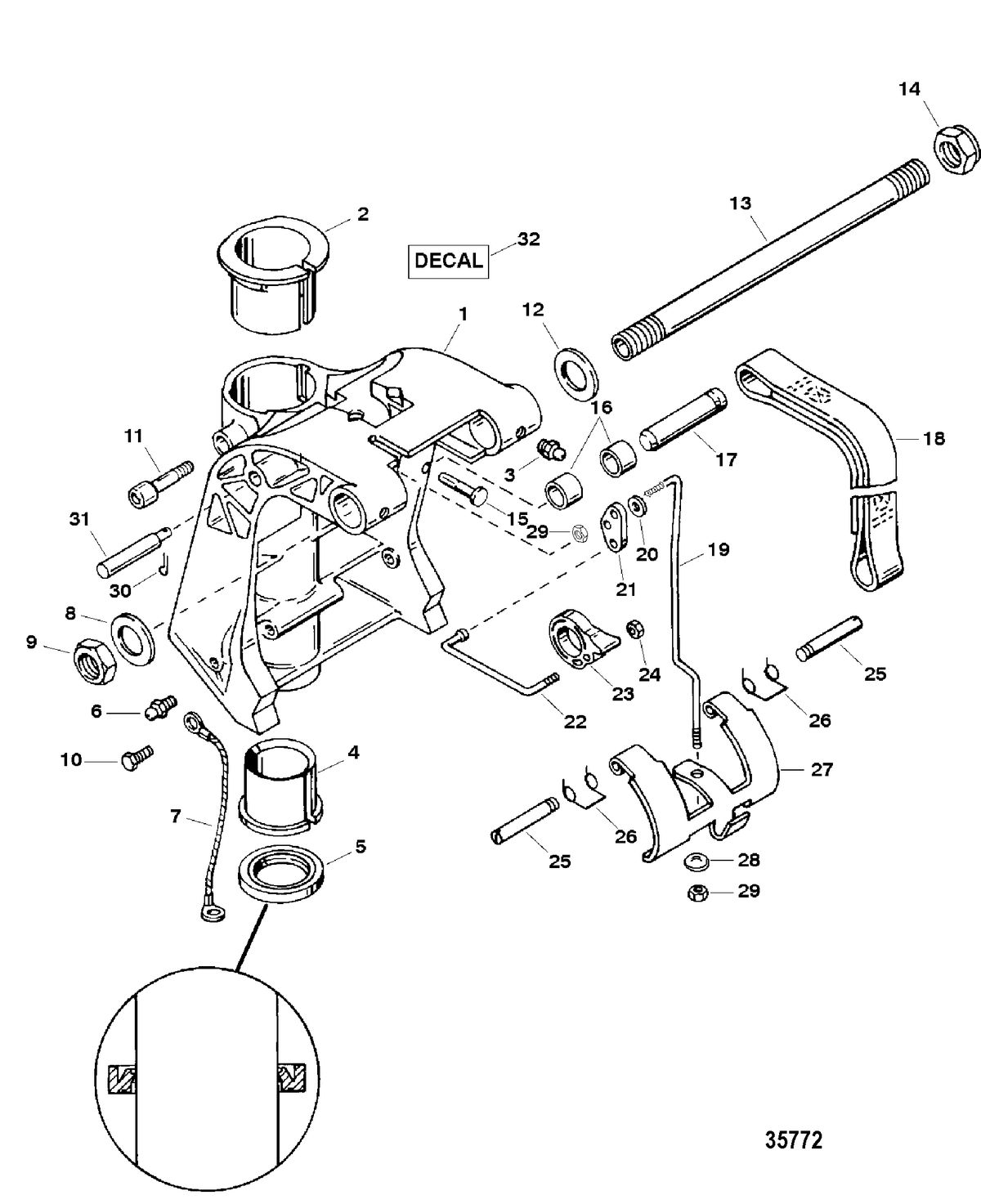 FORCE FORCE 40/50 H.P. (1998-1999) Swivel Bracket