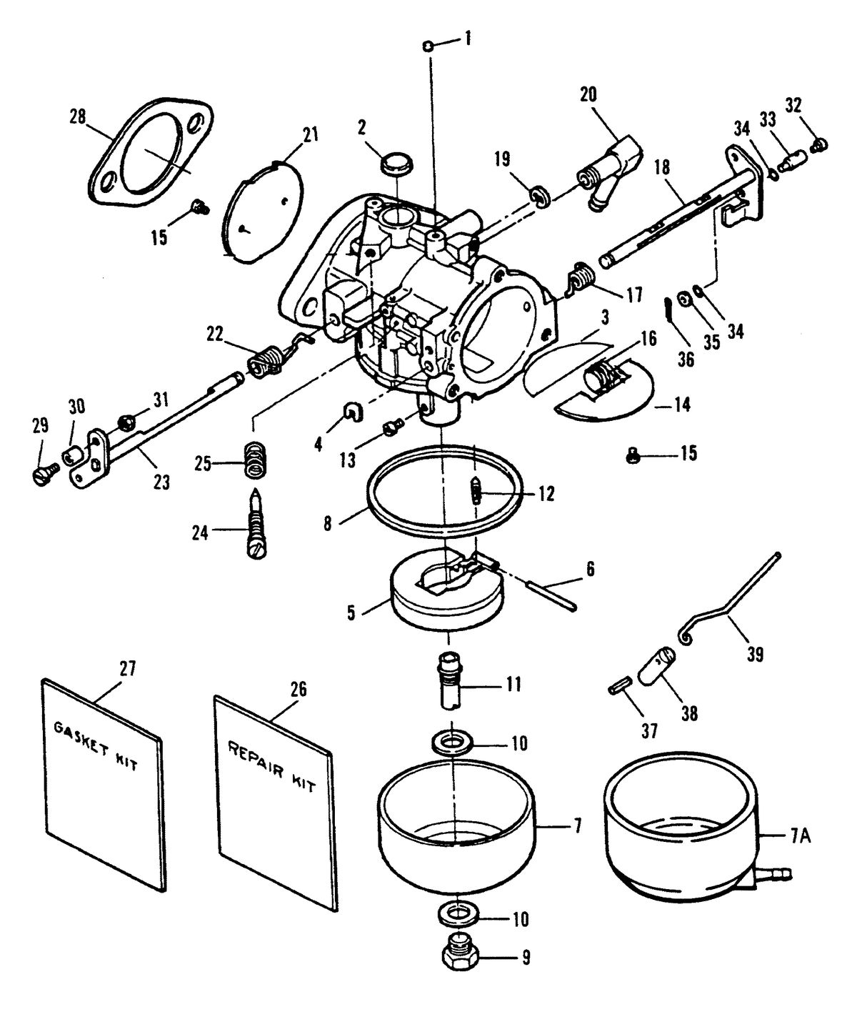FORCE 40/50 H.P. CARBURETOR - 40 H.P. (92C) E000001,E065371