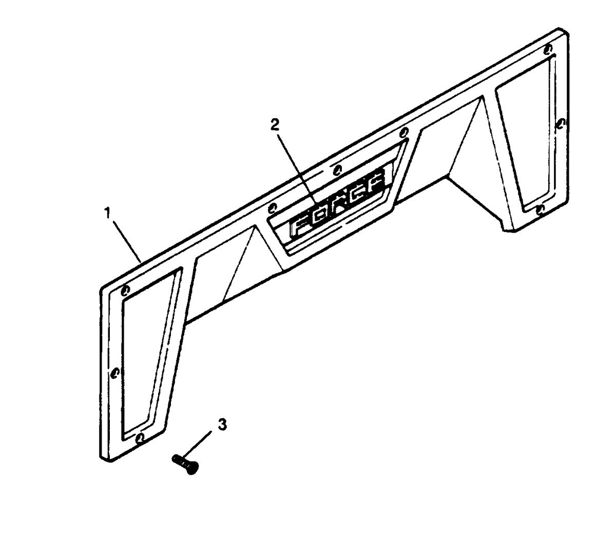 FORCE FORCE 1989 85 H.P. "B" MODEL L-DRIVE TRANSOM SHIELD