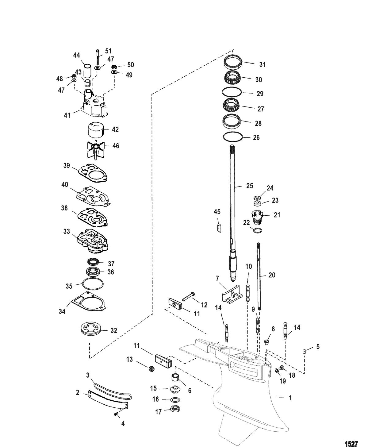 RACE OUTBOARD 2.5L/2.5L OFFSHORE EFI Gear Housing(Driveshaft)(Standard/Counter Rotation)