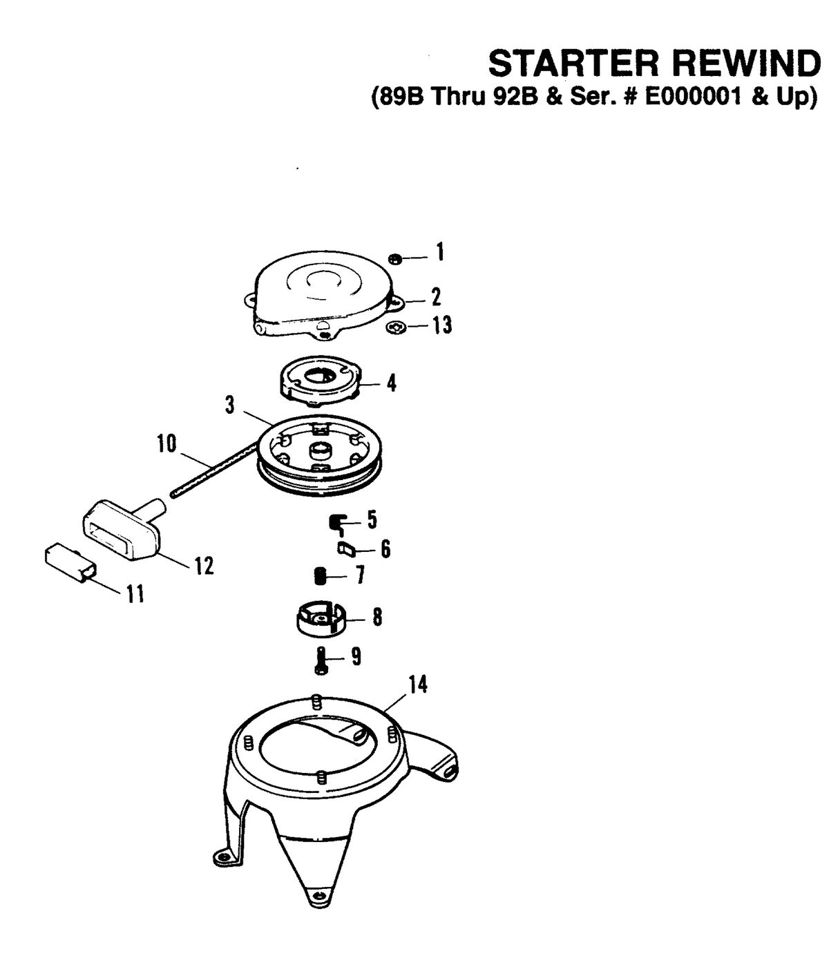 FORCE 5 HP STARTER REWIND (89B THRU 92B)
