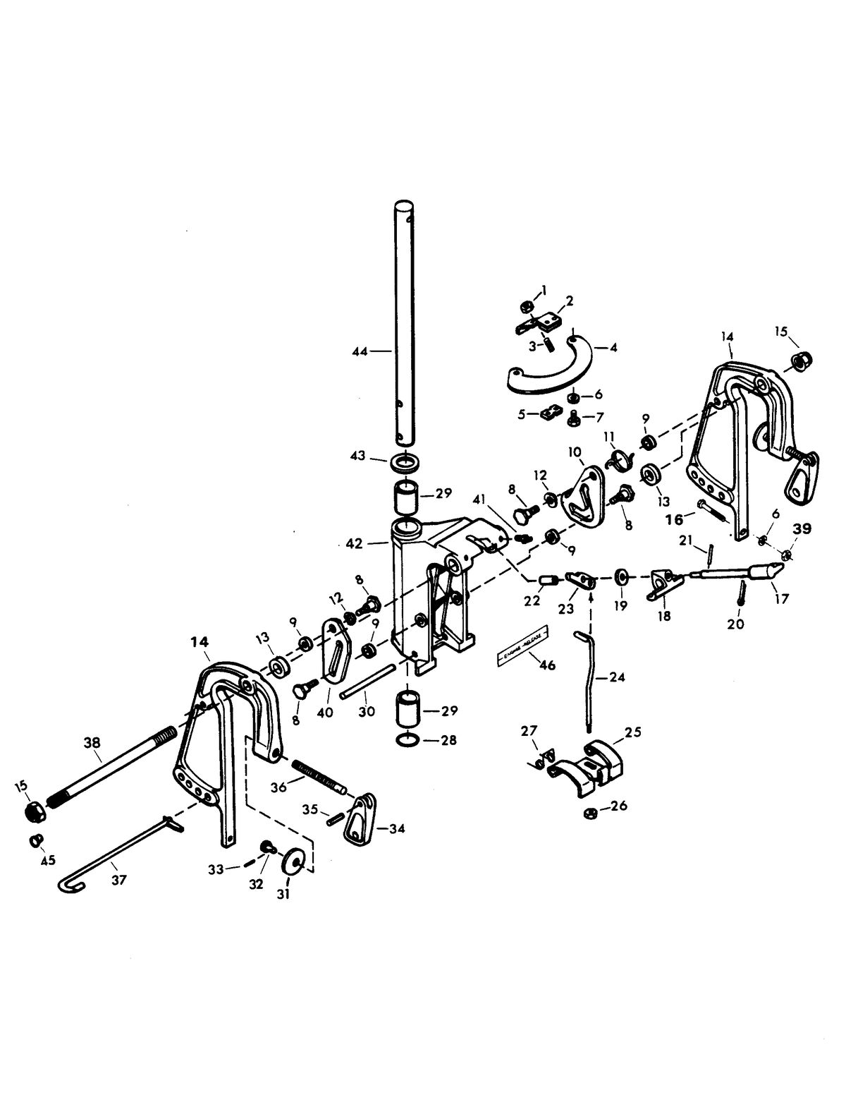 CHRYSLER 20 H.P. SWIVEL BRACKET GROUP