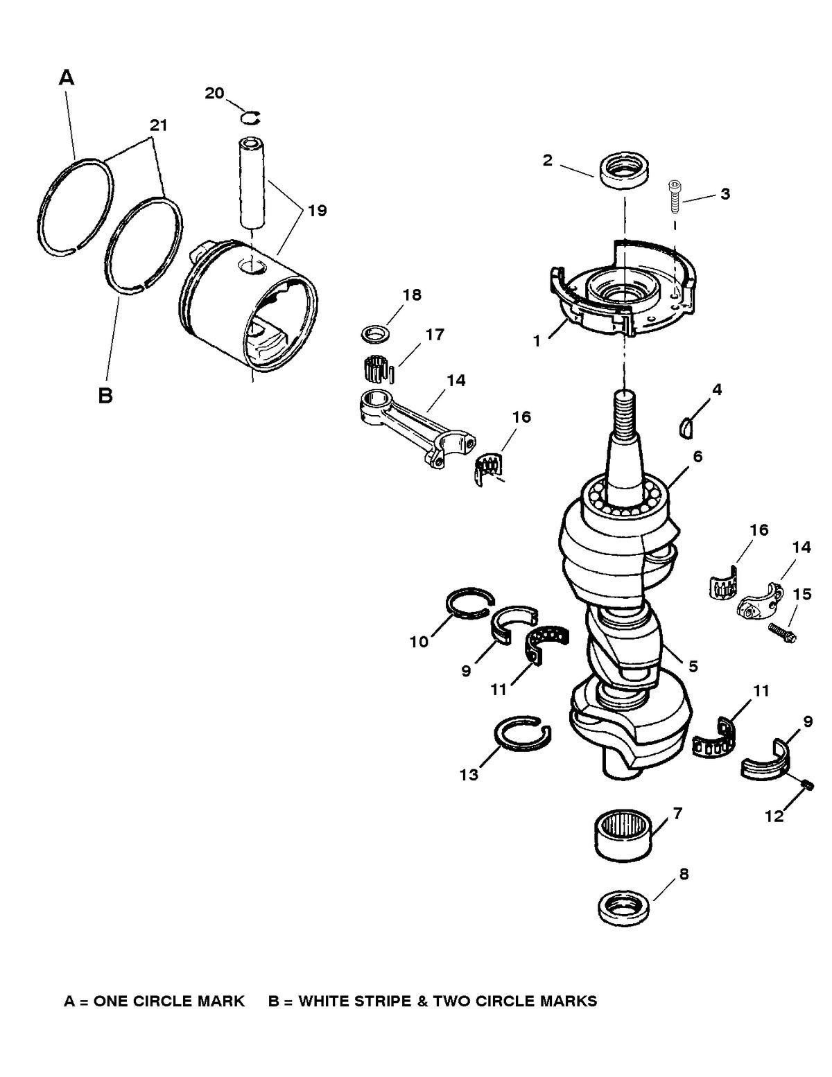 FORCE FORCE 75 H.P. CRANKSHAFT AND PISTON