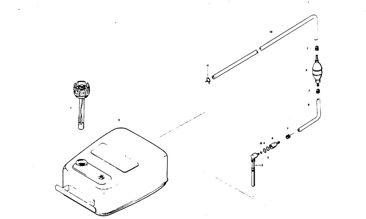 CHRYSLER 140 H.P. FUEL TANK AND LINE