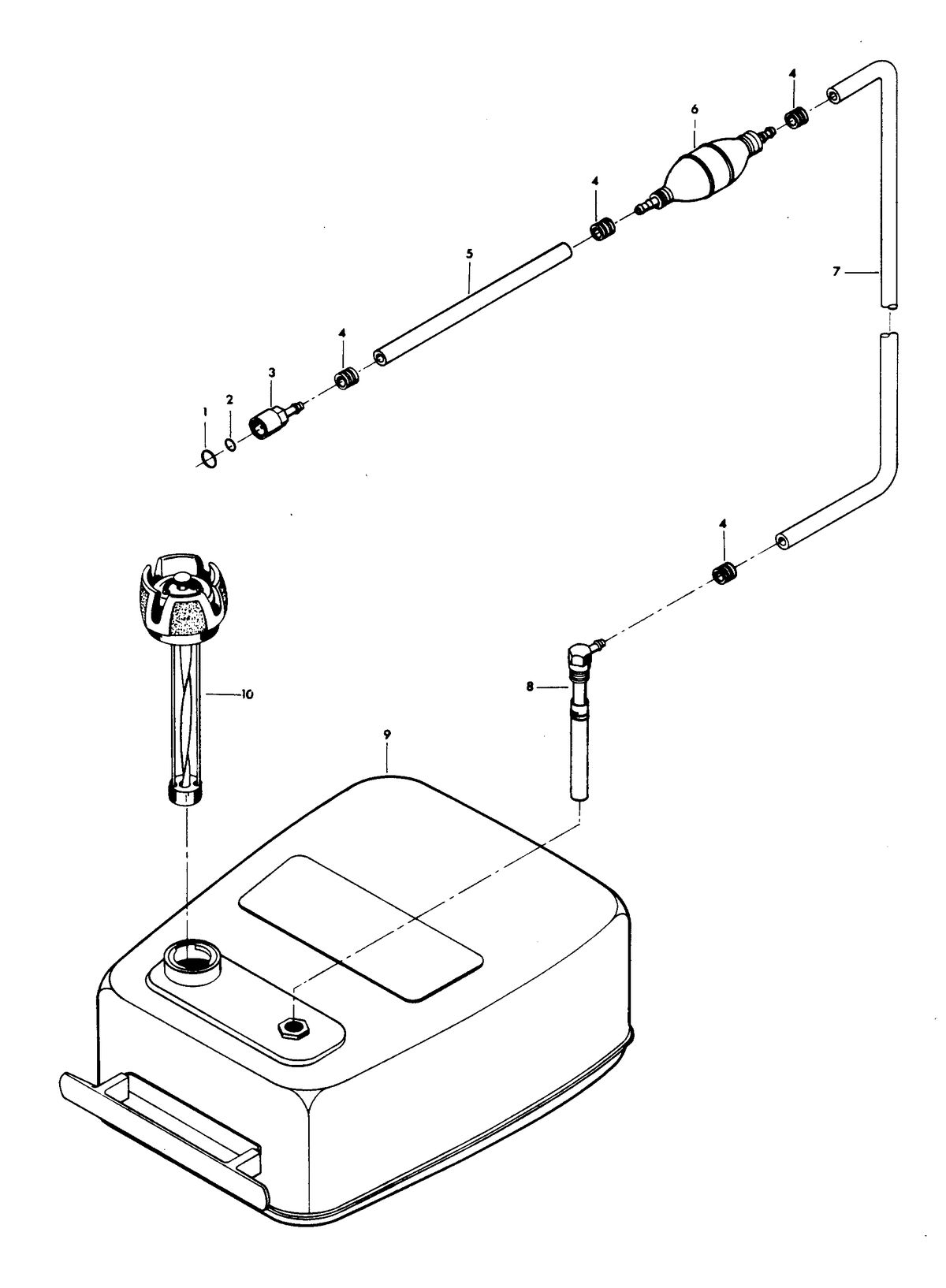 CHRYSLER 6 AND 8 H.P. FUEL TANK AND LINE