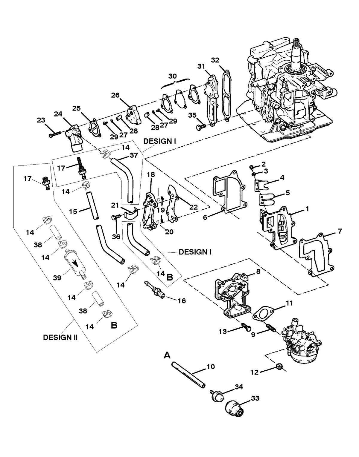 SEARS 15 H.P (OB MOTOR) W/6 GAL. REMOTE TANK FUEL AND RECIRCULATION SYSTEM