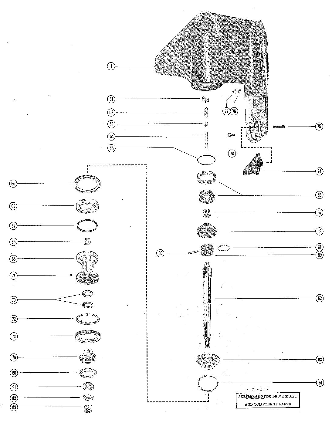 MERCURY MERC 1500 GEAR HOUSING ASSEMBLY, COMPLETE (PAGE 2)