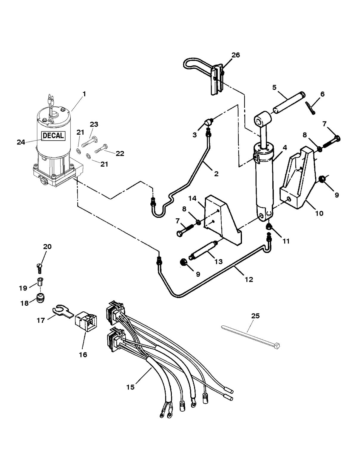FORCE FORCE 75 H.P. POWER TRIM AND TILT UNIT (DESIGN II)