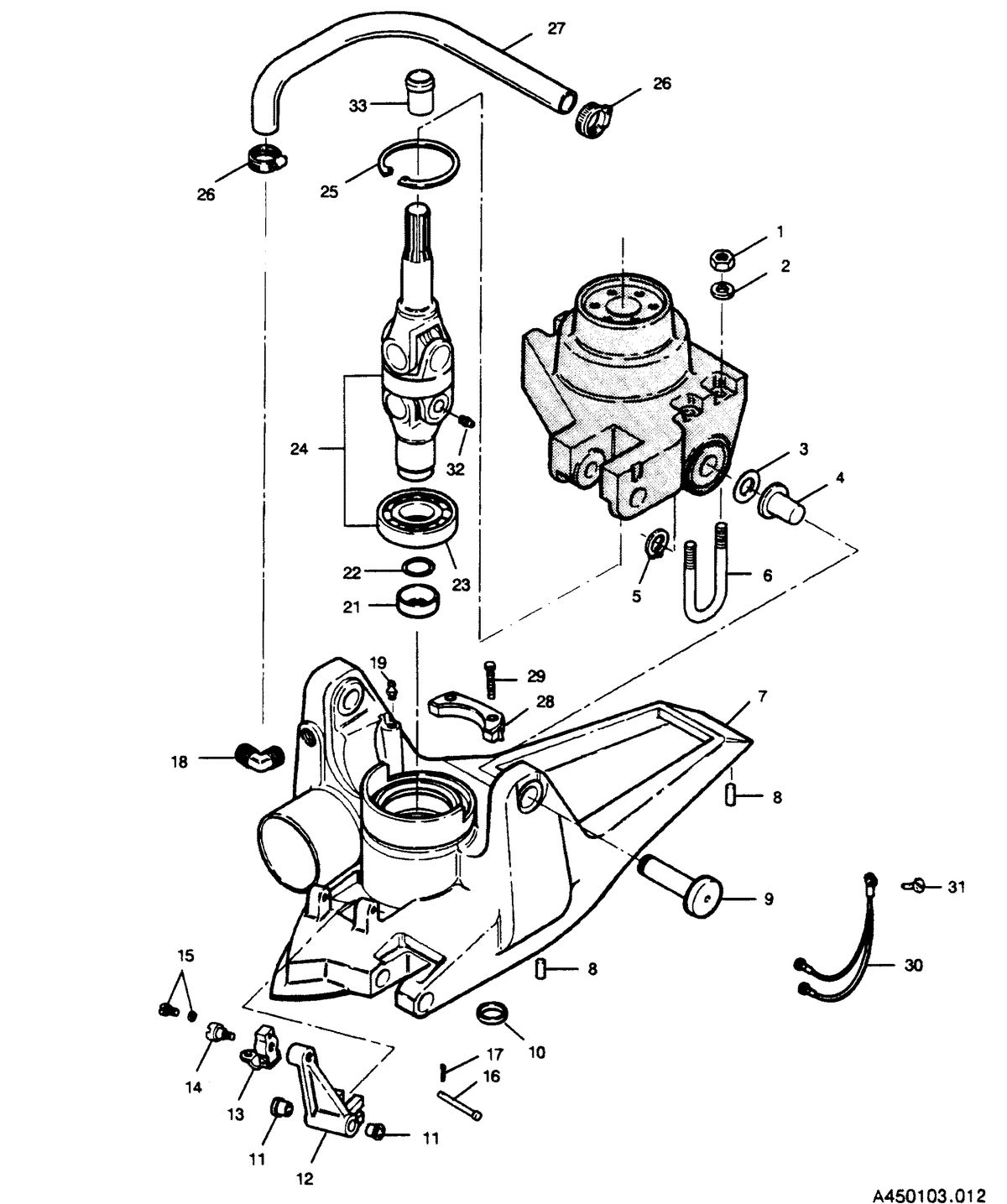 FORCE FORCE 1990 90 H.P. "C" MODEL L-DRIVE U-JOINT AND HOUSING