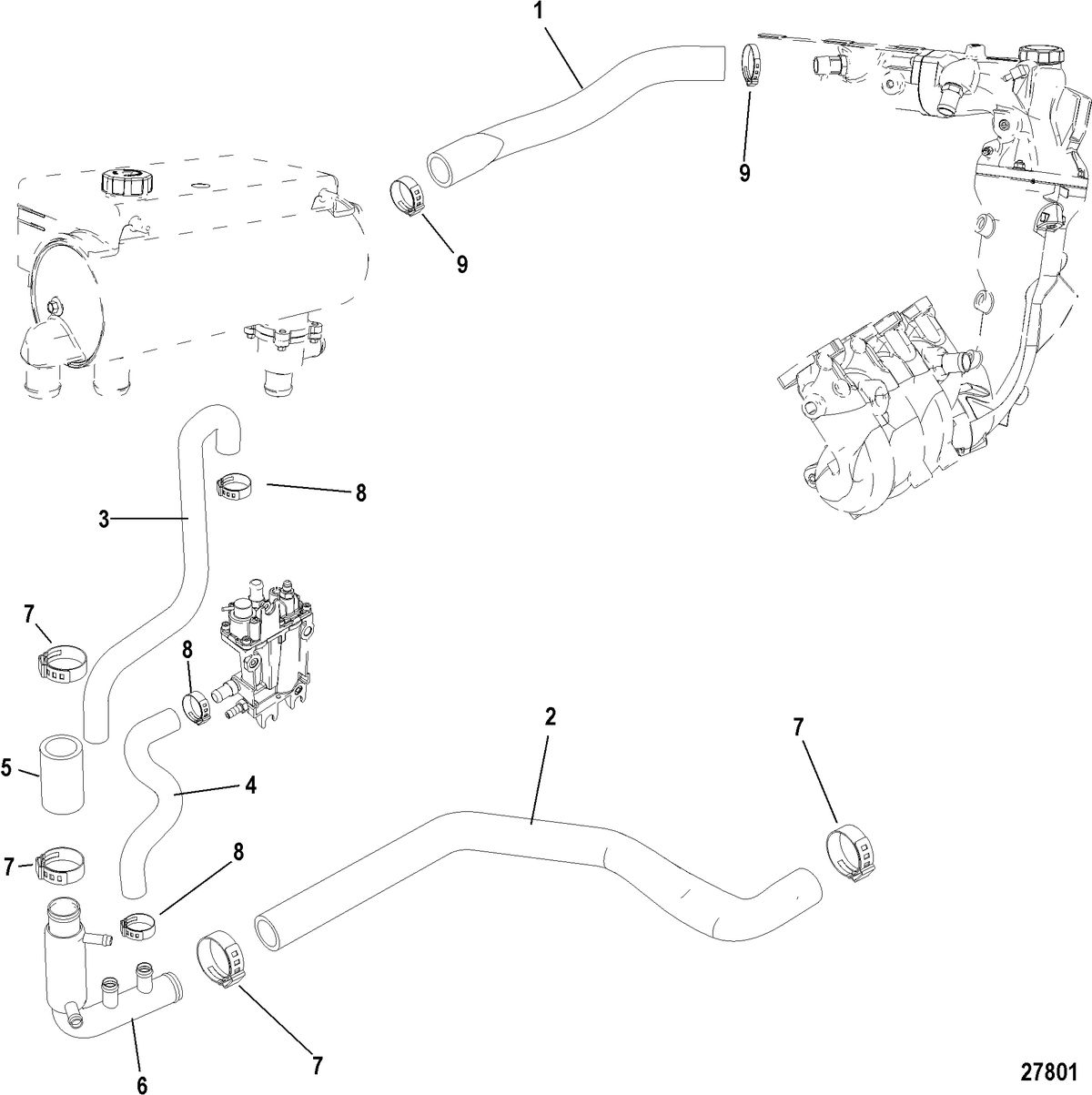 MERCRUISER VAZER 100 EC Cooling System, Raw Water System